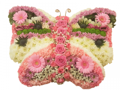 Butterfly Funeral Tribute - Butterfly funeral tribute Handcrafted by Buttercups & Daisies Florist Birmingham, this Butterfly is prepared as a thoughtful floral tribute for a funeral, memorial or remembrance service. Shape, scale, contrasting tones and finishing details are assessed closely to create an appropriate and respectful presentation. Seasonal availability can affect individual stems, but the florist will protect the designs principal colours, proportions and overall feeling wherever possible. Bespoke requests ...
