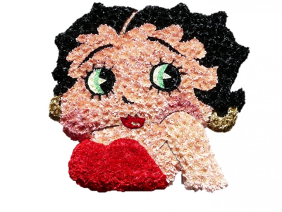 Betty Boop Funeral Tribute - This Betty Boop funeral tribute hand crafted by our skilled florists at Buttercups & Daisies Florists Birmingham Handcrafted by Buttercups & Daisies Florist Birmingham, this Betty Boop Funeral Tribute is prepared as a thoughtful floral tribute for a funeral, memorial or remembrance service. Shape, scale, contrasting tones and finishing details are assessed closely to create an appropriate and respectful presentation. Seasonal availability can affect individual stems, but the florist will pro...