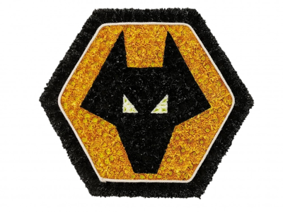 Wolves Funeral Tribute - Wolverhampton Wanderers Football Club Badge. The wolves crest funeral flowers was created using a 2ft by 2ft designer board massed in xanths and the black is sprayed to get the perfect effect. Designed and made by Buttercups & Daisies Florist Birmingham, this Wolves Funeral Tribute offers families a personal way to express remembrance through flowers. The design is assembled patiently, with suitable blooms and foliage positioned to maintain a clear form and balanced character. Flower varieti...