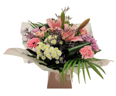 Love you Mom - A beautiful selection of choice flowers and foliage arranged in a Mothers Day gift box, featuring spray roses, lily, germini, carnations, limonium and chrysanthemums. The perfect gift to show your Mom how much you love her. Our local Birmingham florists prepare this Love you Mom with careful colour balance, texture and presentation for a polished finish. Each design is made to order, presented neatly and prepared with the recipient and occasion in mind. Fresh materials are selected according...