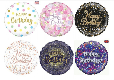 Birthday Balloon - 18in helium filled foil balloons. Different designs available. Made by an experienced Birmingham florist, this Birthday Balloon offers a personal alternative to a generic postal flower delivery. Complementary flowers and foliage are selected to give the arrangement attractive movement, depth and a well-finished presentation. Because fresh flowers naturally change through the year, particular varieties may be substituted with comparable choices that retain the intended palette and shape. For ...
