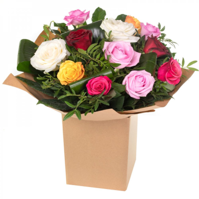 Sweet Romance - A bouquet of mixed beautiful roses is sure to create a lasting impression. This Sweet Romance is arranged by Buttercups & Daisies Florist Birmingham for birthdays, anniversaries, celebrations and caring messages. Careful conditioning, placement and wrapping help the flowers arrive looking fresh, coordinated and ready to enjoy. Flower varieties and foliage depend on seasonal supply; suitable substitutions may therefore be used while preserving the overall style, value and colour character sho...