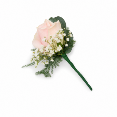 Blush Rose Wedding Buttonhole - The Blush Rose Wedding Buttonhole is a soft, romantic design for weddings, engagements and elegant formal occasions.
