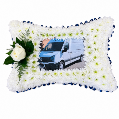 Personalised Photo Funeral Pillow - Personalised Photo Funeral Pillow is a carefully constructed floral tribute designed to create a distinctive and personal farewell.
