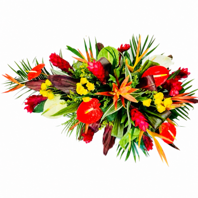 Tropical Anthurium Casket Spray - Tropical Anthurium Casket Spray is a carefully constructed floral tribute designed to create a distinctive and personal farewell.