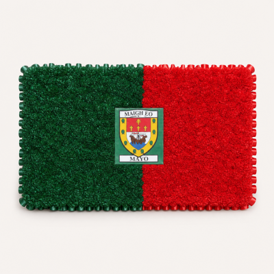 County Mayo Flag - A personalised floral flag tribute representing County Mayo in its distinctive green and red colours.