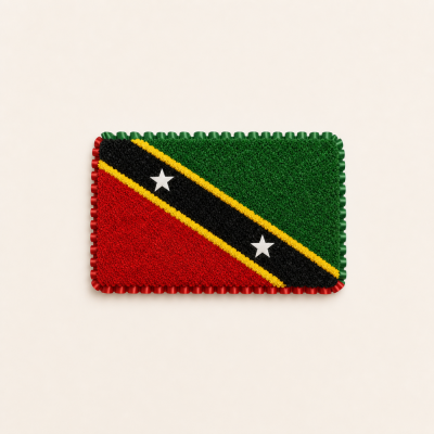 St Kitts Flag - A vivid floral flag tribute representing Saint Kitts and Nevis. The rectangular design faithfully uses the national colours.