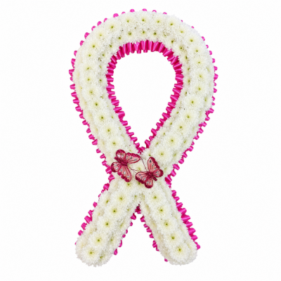 Pink cancer Awareness Ribbon Funeral Tribute - Pink Awareness Ribbon Funeral Tribute is a carefully constructed floral tribute designed to create a distinctive and personal farewell.