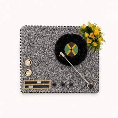 DJ Turntable Funeral Tribute - A highly personal DJ turntable funeral tribute designed for a DJ, performer, vinyl collector or someone with a passion for music.