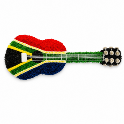 South African Flag Guitar Tribute - he South African Flag Guitar Tribute combines music and national identity in a highly personal funeral arrangement.