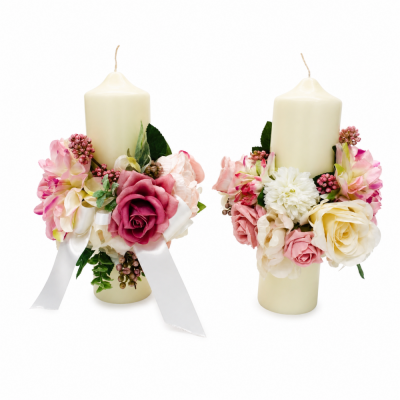 Blush Wedding Memorial Candle Flowers - Blush Wedding Memorial Candle Flowers is shown as inspiration for coordinated wedding flowers created by our Birmingham florist team.