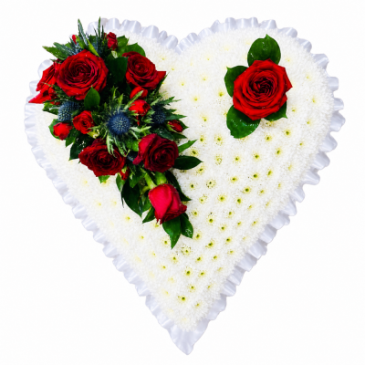 Red Rose & Thistle Heart Tribute - Red Rose & Thistle Heart Tribute is a carefully constructed floral tribute designed to create a distinctive and personal farewell.